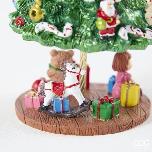 EDG Enzo De Gasperi Weihnachtsspieldose Kiefer mit Geschenken H.18 Grün
