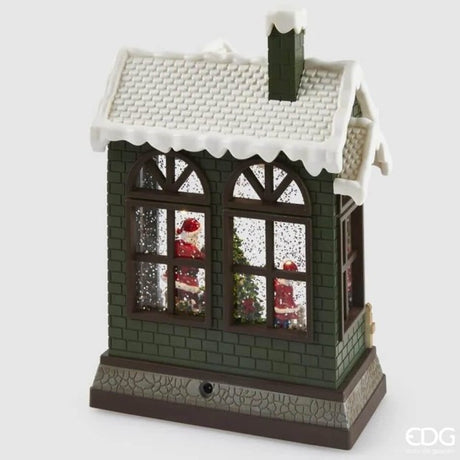 EDG Enzo De Gasperi Diorama Weihnachtshäuschen LED H26 cm mit Musik und Bewegung – Weihnachtsdekoration
