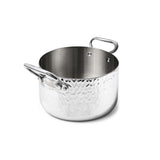 AGNELLI Hoher Topf Martellato Aluinox 3 Ply 24x16 cm mit 2 Edelstahlgriffen