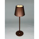 L'Arcolaio LED Lampe Touch Aufladbar H 38 cm 10 x 10 cm IP54 Round Pro Bronzebraun