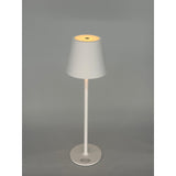 L'Arcolaio LED-Lampe Touch Wiederaufladbar H 38 cm 10 x 10 cm IP54 Round Pro Weiß
