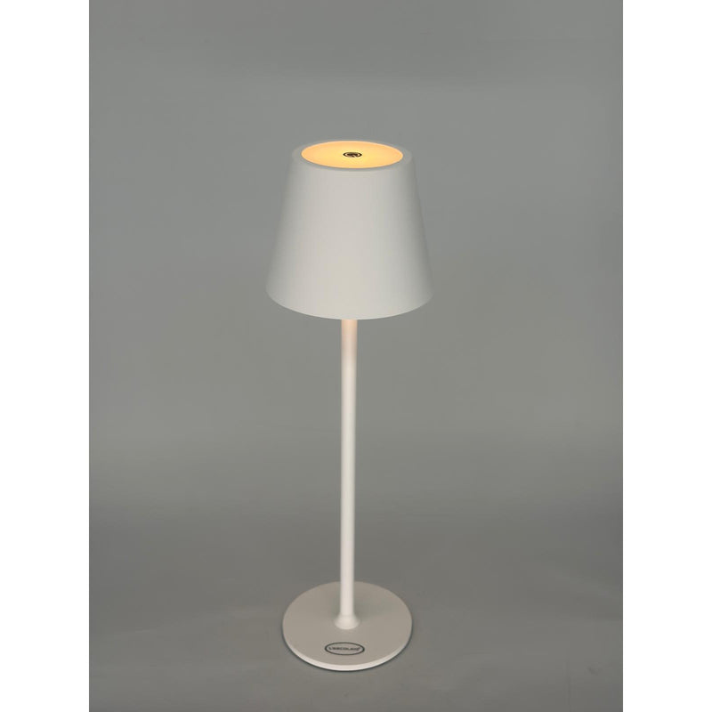 L'Arcolaio LED-Lampe Touch Wiederaufladbar H 38 cm 10 x 10 cm IP54 Round Pro Weiß