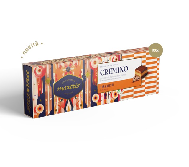 Maxtris Cremino Tiramisù Astuccio 100 g – Cioccolatini Cremini al Gusto Tiramisù in Confezione Regalo Natalizia – Idea Regalo di Natale