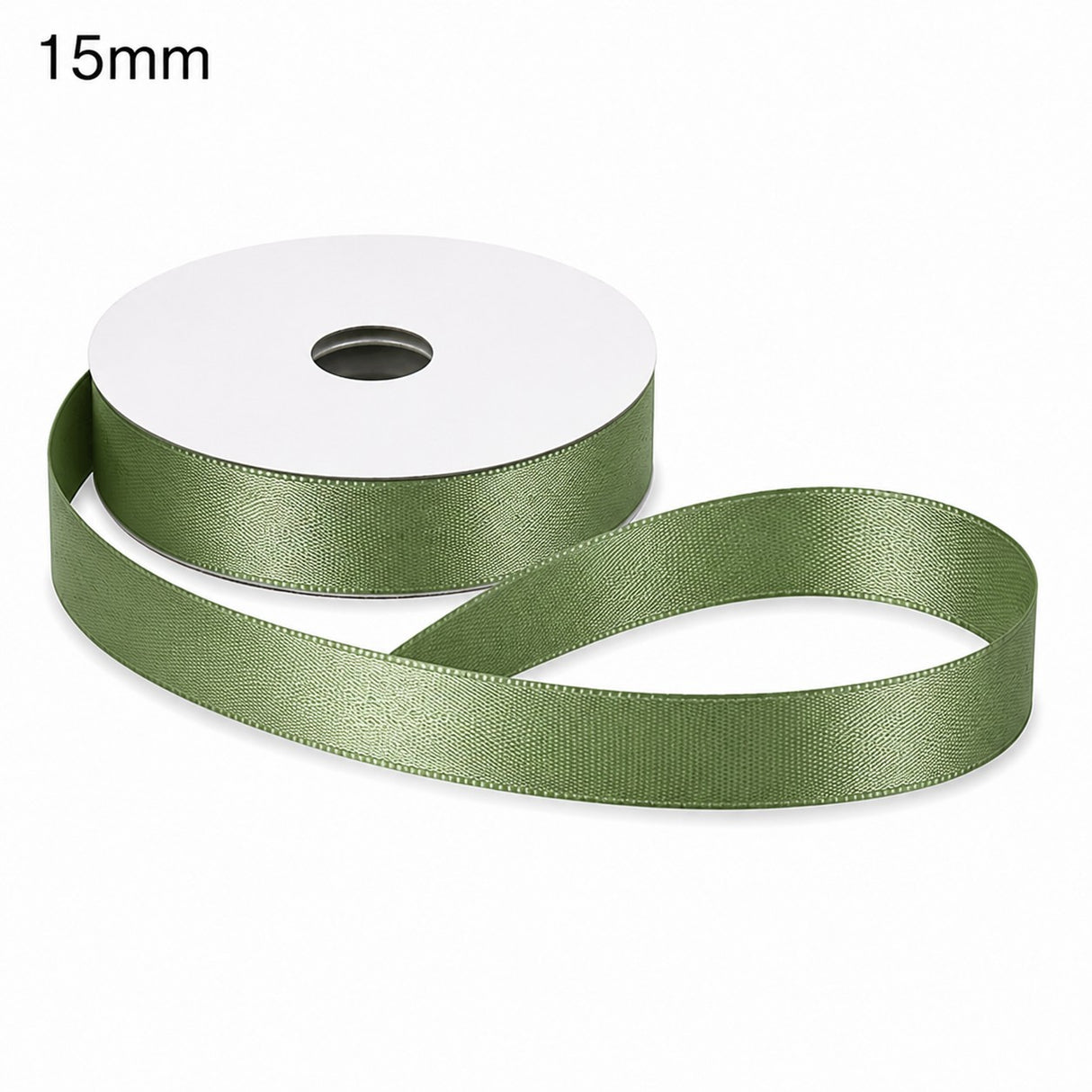 ETM Doppelseitiges Satinband Farbe Salbeigrün 15 mm x 50 m