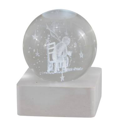L'Arcolaio Lampada Decorativa Piccolo Principe con Base Quadrata Bianca 6x6x8 cm – Elegante Idea Regalo e Decorazione per Casa
