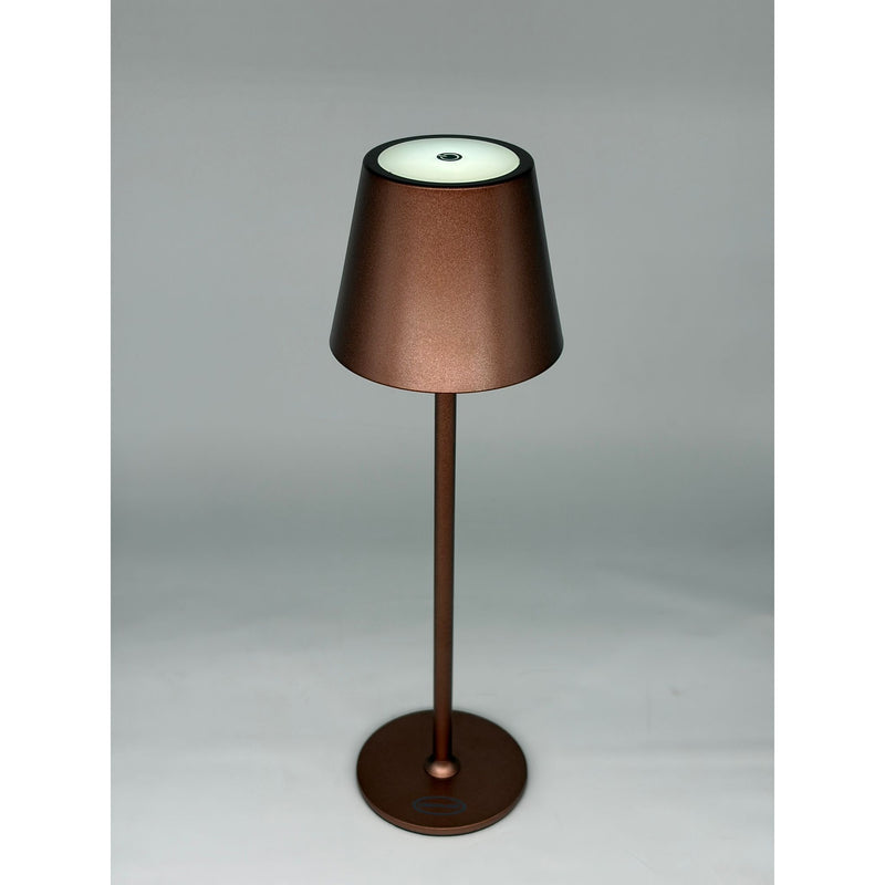 L'Arcolaio LED Lampe Touch Aufladbar H 38 cm 10 x 10 cm IP54 Round Pro Bronzebraun