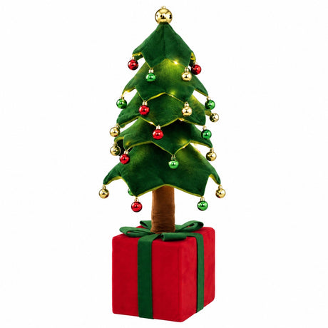 ad trend ad trend albero di natale con base pacco regalo e 51 led 35x35x70 cm verde rosso ean 8057586227743