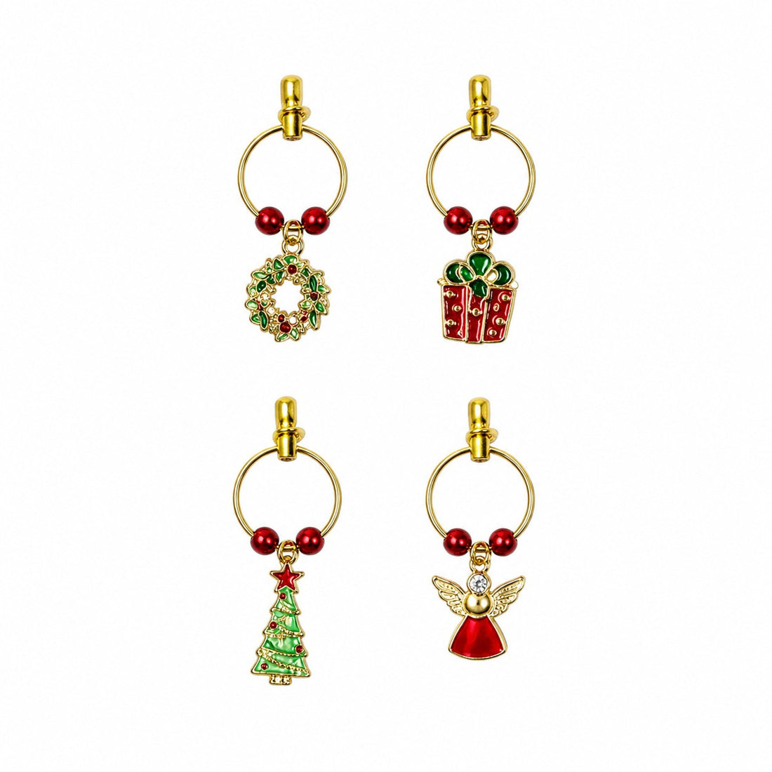 ad trend ad trend set 4 segnabicchieri natalizi in metallo assortiti multicolor ean 8057586104181