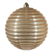 ARPIMEX Gerillte Weihnachtskugel D 200 mm Kunststoff Beige
