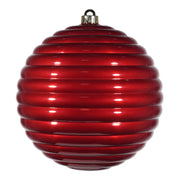 ARPIMEX Gerippte Weihnachtskugel D 200 mm Kunststoff Rot