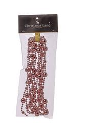 ARPIMEX Weihnachtsperlenkette aus Kunststoff Ø 14 mm 2,7 m Rosa