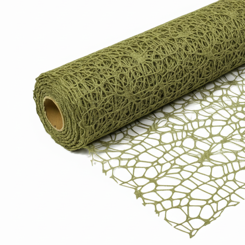 Rete polycotton per composizioni floreali, bomboniere e decorazioni. ARPIMEX H 48 cm × 5 mt, colore verde ean 8018318173592