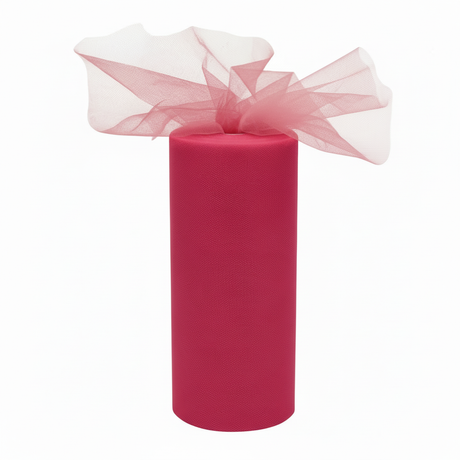 Rotolo Tulle semi-trasparente per bomboniere, decorazioni e fai da te. ARPIMEX rotolo fucsia H 25 cm × 100 mt, rete fine, no sfilacciatura ean 8018318131967