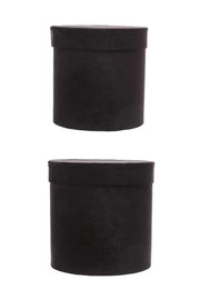 ARPIMEX Weihnachtsset 2 Hutboxen Samt D 26 cm H 26 cm Schwarz