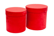 ARPIMEX Weihnachtsset 2 Hutboxen Samt D 26 Cm H 26 Cm Rot