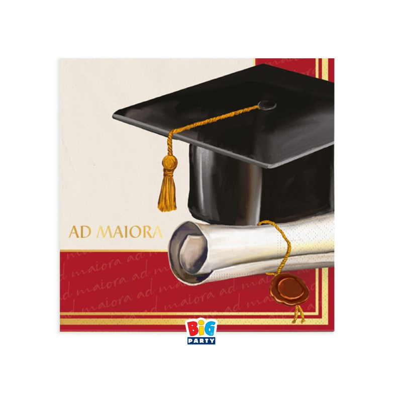 big party big party tovaglioli carta laurea ad maiora 25 x 25 cm cf 16 pz rosso ean 8020834761733