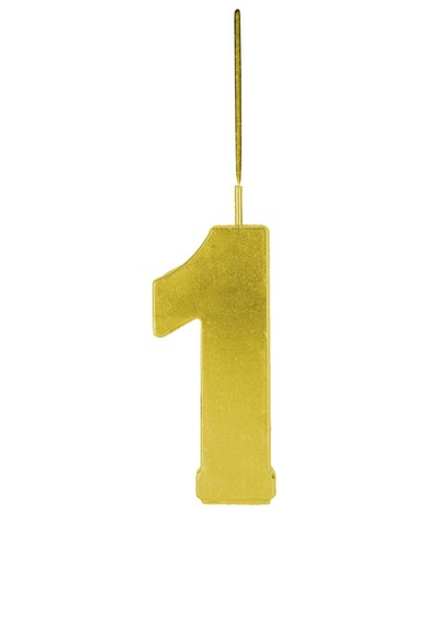 bigiemme bigiemme candela magic number nr 1 doppio uso scintillante e fiamma h 68 cm oro ean 8006941022158