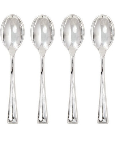bigiemme bigiemme cucchiaini 10 cm plastica argento metallizzati 24 pz ean 0039938112295