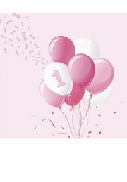 Bigiemme Serviette Geburtstag Luftballons 33 x 33 cm Rosa 20 Stk.