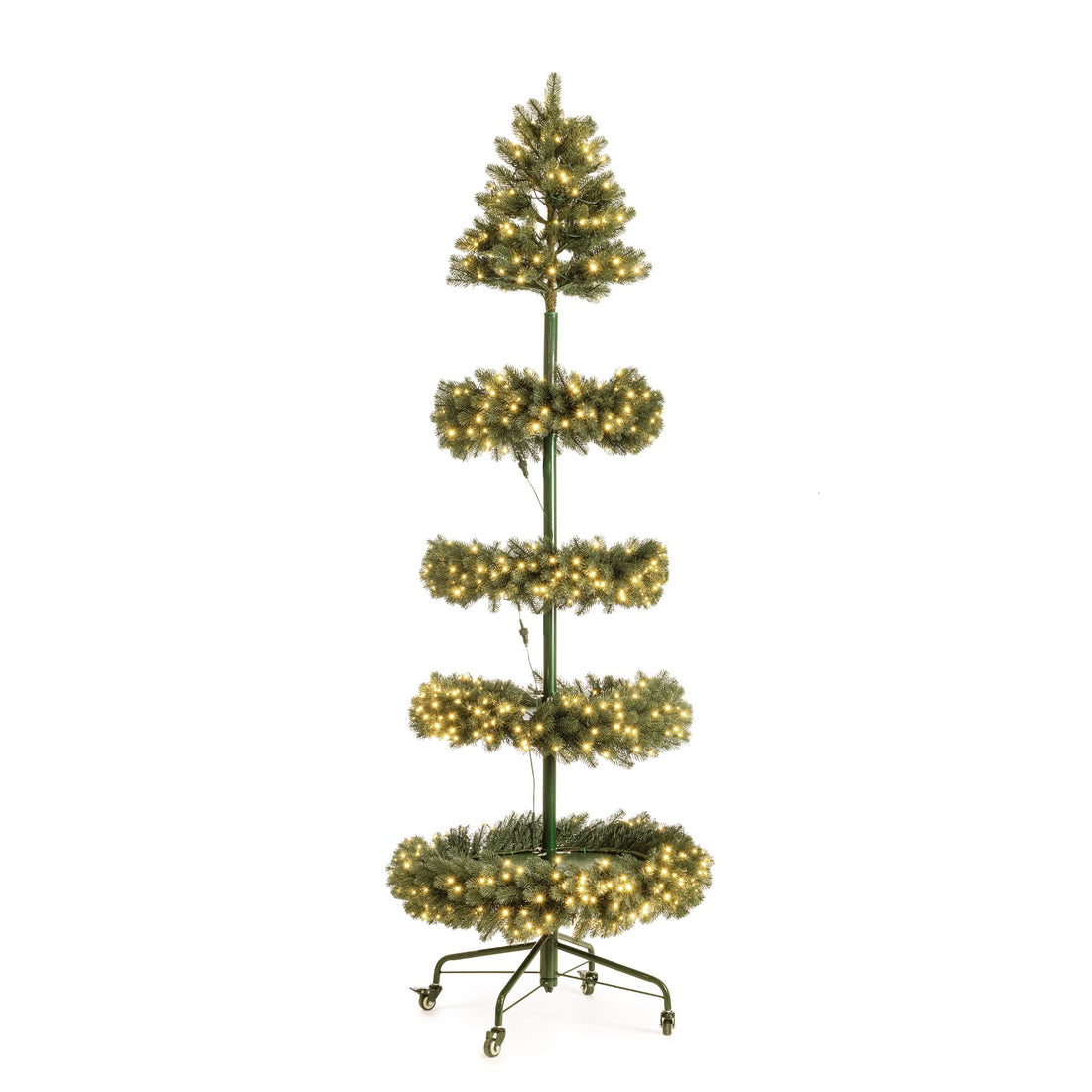 bizzotto bizzotto albero di natale espositore 210 cm 4 piani con 1158 rami e illuminazione led ean 8051836841949