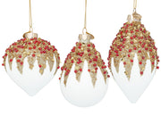 Bizzotto Pendaglio di Natale Firework Ass. Vetro Bianco Rosso 1 Pz