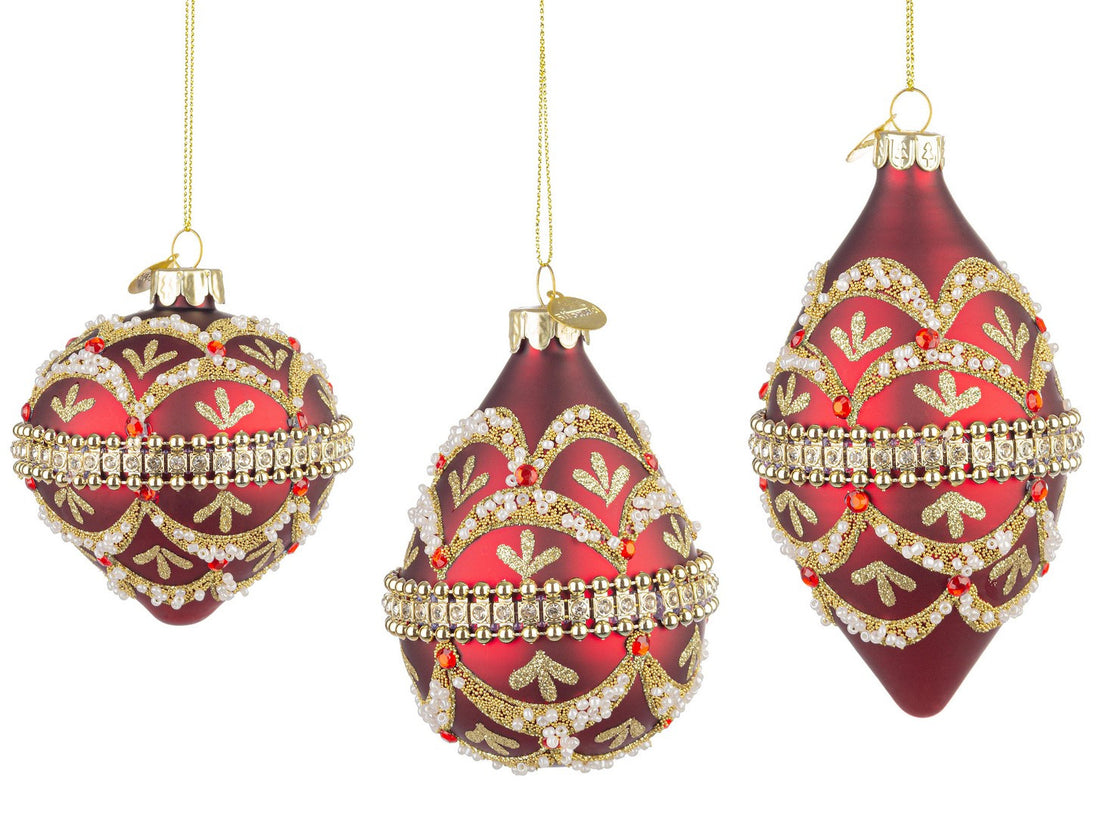 bizzotto bizzotto pendalio di natale beloved vetro rosso ass con brillanti e perle 1 pz ean 8051836743311