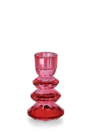 Bizzotto Kerzenhalter 1P Eldrid H 10,8 cm D 6 cm Kristall Rot