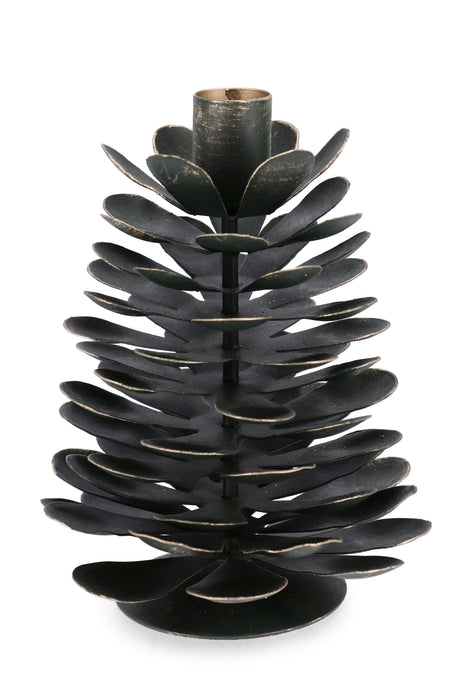 bizzotto bizzotto portacandela di natale harriet 1 posto a forma di pigna h 16 cm d 13 cm metallo verde ean 8051836632639