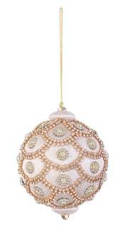 Bizzotto Sfera di Natale Crystal D 100 Mm con Perle Avorio