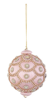 Bizzotto Sfera di Natale Crystal D 100 Mm con Perle Rosa Cipria