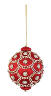 Bizzotto Sfera di Natale Crystal D 100 Mm con Perle Rosso