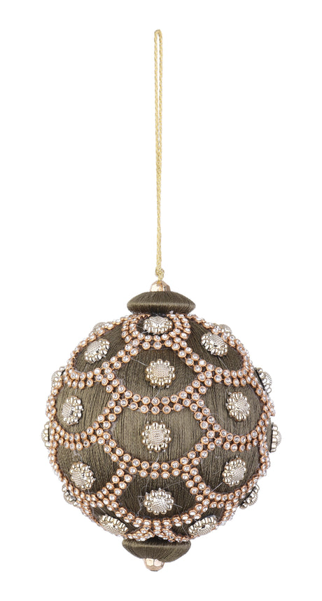 bizzotto bizzotto sfera di natale crystal d 100 mm con perle verde muschio ean 8051836614321