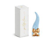 Cupido&Co. Himmelblaues Hörnchen mit goldenem Schleife H 120 mm mit Box – Ideale Bonbonniere