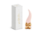 Cupido&Co. Rosa Hornchen mit goldenem Schleife H 120 mm mit Box - Ideale Hochzeitsschokolade