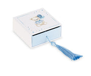 Cupido&Co. Scatola Orsetto Azzurro con Inserto e Nappa 70 x 70 x 30 Mm