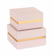 Cupido&Co. Set 2 Boxen Puder und Gold mit Einsatz 120 x 120 x 70 / 140 x 140 x 80 Mm