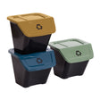 dea home dea home set 3 pattumiere ecobin 30l in plastica raccolta differenziata 39 x 39 cm h 33 cm ean 8009371043618