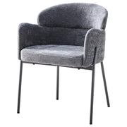Dimo Poltrona Iris in Stoff Grau mit Metallbeinen – Designerstuhl Moderner Stil