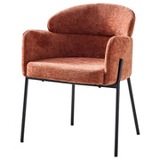 Dimo Sessel Iris aus Terrakotta-Stoff mit Metallbeinen – Designstuhl im modernen Stil