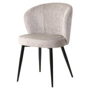 Dimo Poltroncina Evelyn 58 x 48 Cm H 80,5 cm in Tessuto Tortora con Gambe in Metallo – Sedia Design Elegante