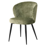 Dimo Poltroncina Evelyn 58 x 48 cm H 80,5 cm aus grünem Stoff mit Metallgestell – elegante Design-Sessel