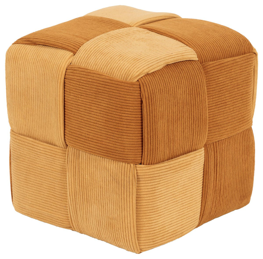 di mo di mo pouf brady in velluto a coste intrecciato ocra mattone pouf da arredo moderno ed elegante ean 8010402494989