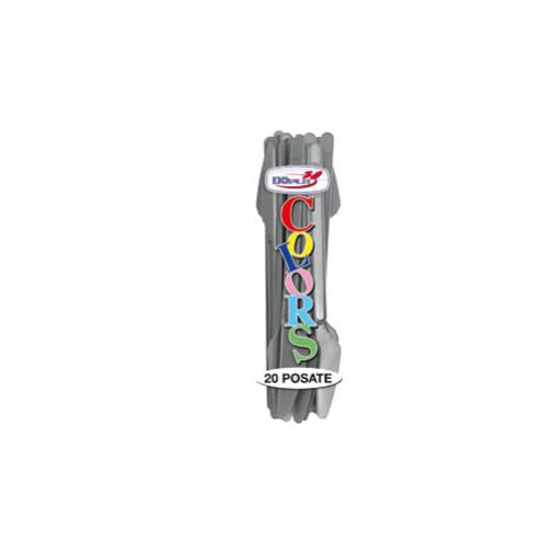 Coltelli monouso argento Dopla Compact in polistirene, conf. 20 pz: eleganti, resistenti, pronti all'uso. Ideali per catering e buffet