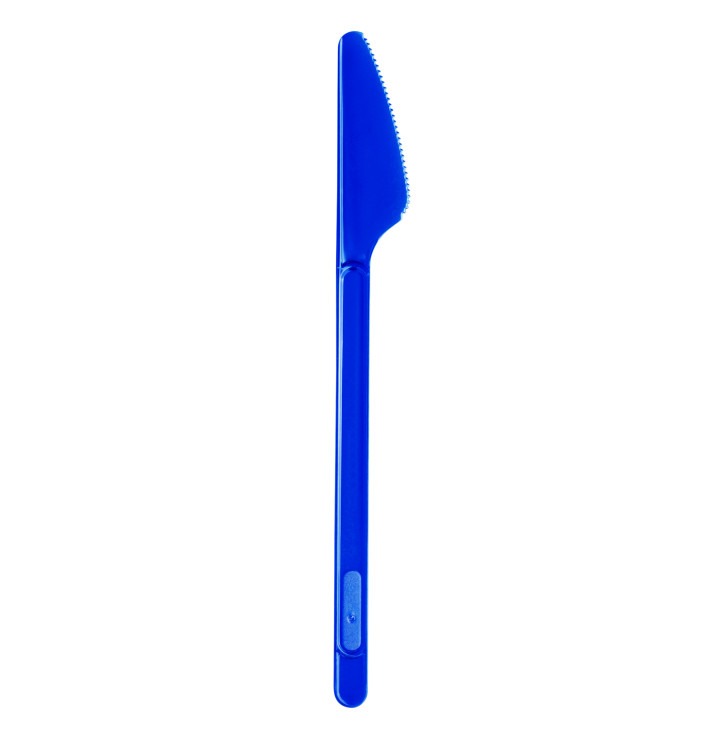 Coltelli monouso azzurri Dopla DO in plastica alimentare, conf. 20 pz: resistenti, igienici, pronti all'uso. Ideali per feste e catering. 