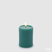 EDG Enzo De Gasperi LED-Kerze Lounge Stumpenkerze H 10 Cm D 7,5 Cm Grün