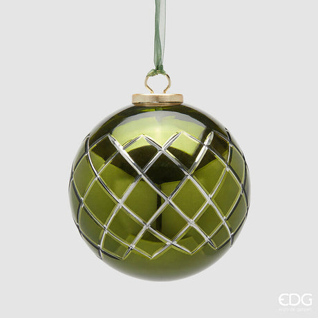 edg enzo de gasperi edg enzo de gasperi addobbo palla di natale rombi d 13 cm green ean 8059824562142