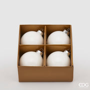 EDG Enzo De Gasperi Christbaumkugel Glas D 8 cm Pack 4 Stk. Weiß