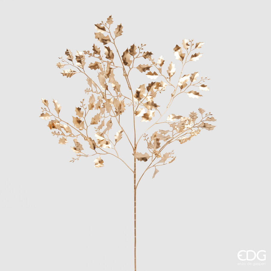 edg enzo de gasperi edg enzo de gasperi agrifoglio metal ramo di natale h 80 cm gold ean 8059824603722