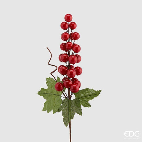 edg enzo de gasperi edg enzo de gasperi bacche pick natalizie con foglie h 30 cm rosso ean 8056372946875
