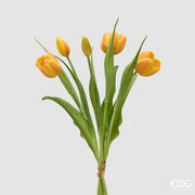 EDG Enzo De Gasperi Tulpenstrauß Geschlossen X4 H 40 cm mit Gelbem Orangenem Knospe